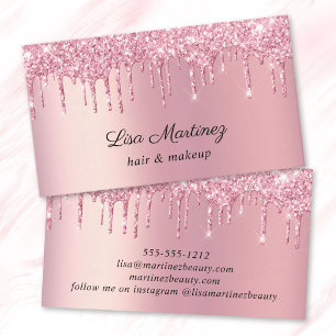 Pink Glitter Beauty Business Card
