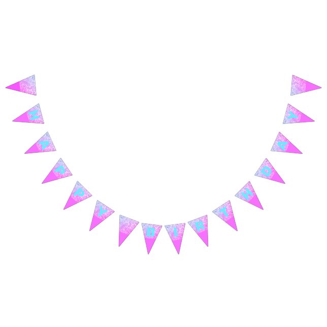 Pink, Glitter Birthday Bunting Flags (All)