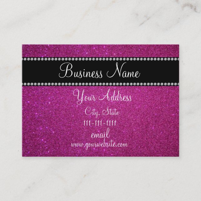 Pink glitter bling business card (Front)