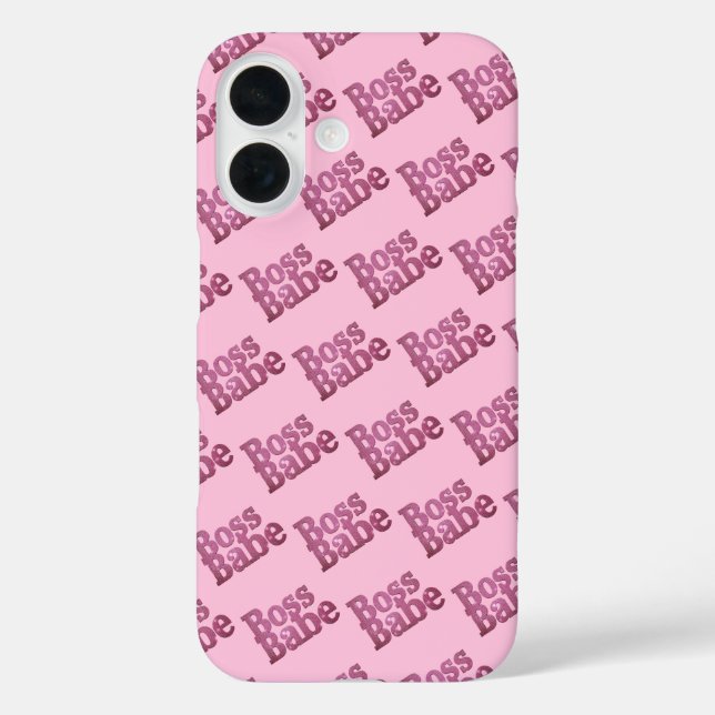 Pink Glitter Boss Babe Case-Mate iPhone Case (Back)