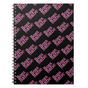 Pink Glitter Boss Babe Notebook