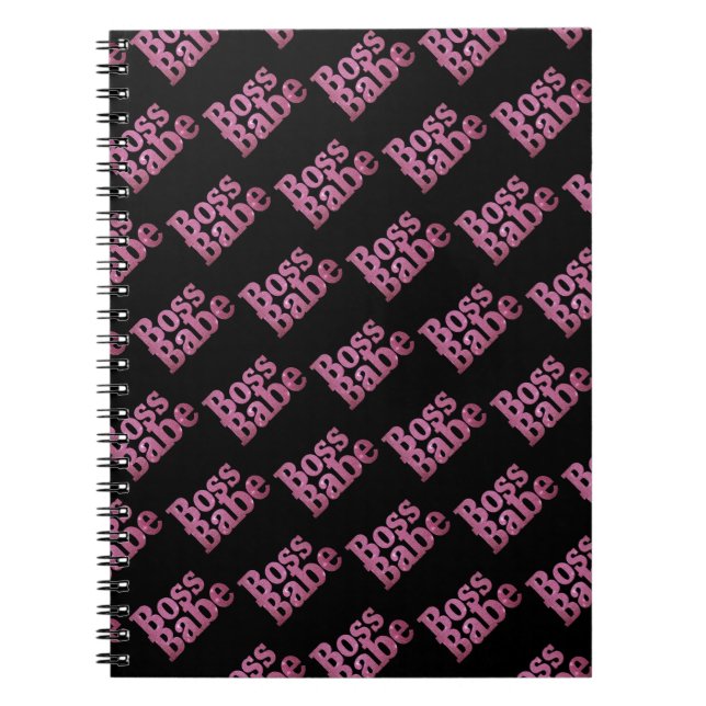 Pink Glitter Boss Babe Notebook (Front)