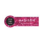 Pink Glitter business Employee Name Logo Badge