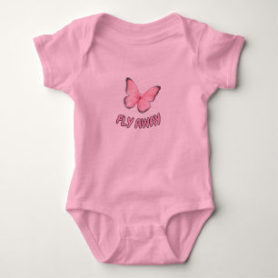 pink glitter butterfly baby bodysuit