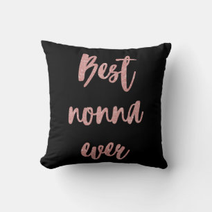Pink Glitter Calligraphy Best Nonna Ever Photo Cushion