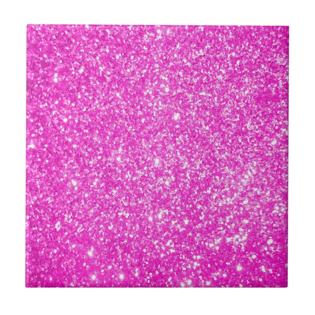 Pink Glitter Ceramic Tile (Front)