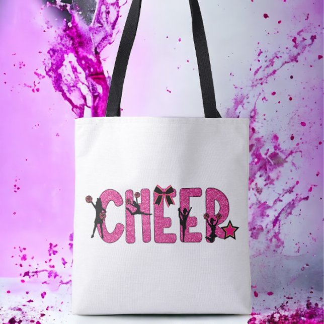 Pink Glitter Cheerleader Cheer Tote Bag (Creator Uploaded)