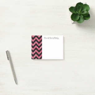 Pink Glitter Chevron Notes