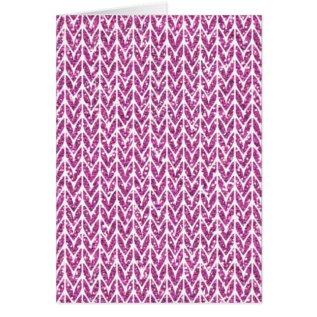 Pink Glitter Chevrons Knit Pattern Print (Front)