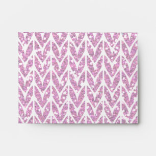 Pink Glitter Chevrons Knit Pattern Print Envelopes