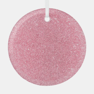 Pink glitter, Christmas abstract texture. Glass Tree Decoration