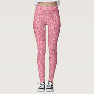 Pink glitter, Christmas abstract texture. Leggings