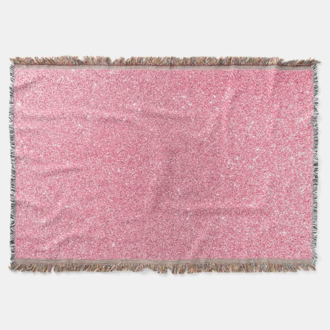 Pink glitter, Christmas abstract texture. Throw Blanket (Front)