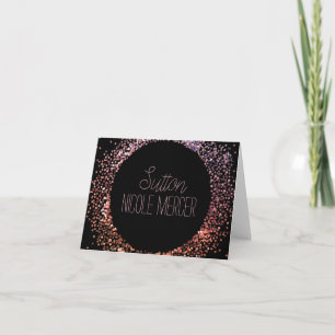 Pink Glitter Circle Note Card
