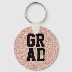 Pink Glitter Class of 2021 Graduation Keepsake Key Ring