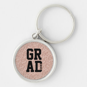 Pink Glitter Class of Graduation Keepsake Key Keyc Ring
