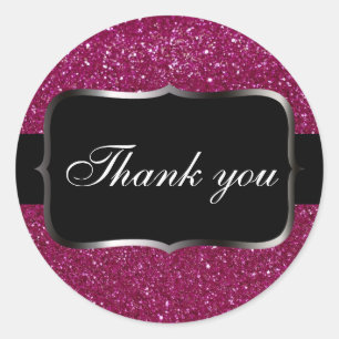 Pink Glitter Classic Round Sticker