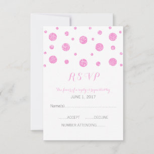 Pink Glitter Confetti Response Card