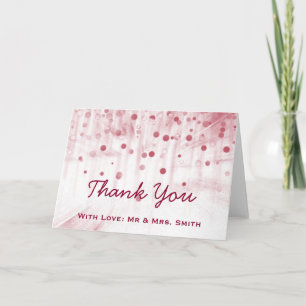 Pink Glitter Confetti Sparkles Dots Thank You Card