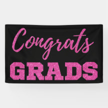 Pink Glitter Congrats Grads