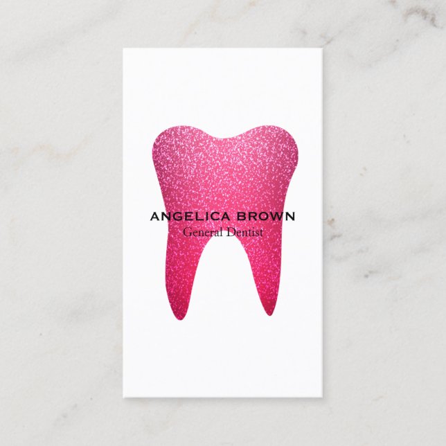 Pink Glitter Dental Business Card (Front)