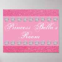Pink Glitter Diamond Princess Room Personalised