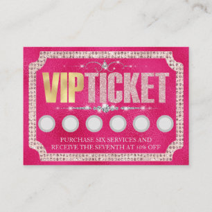 Pink Glitter & Diamonds VIP Customer Loyalty Card