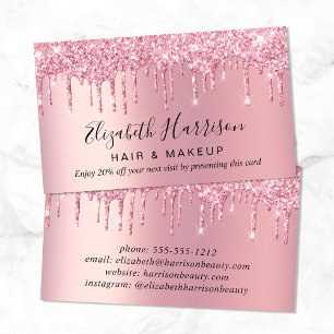 Pink Glitter Discount Business Card