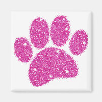 Pink Glitter Dog Pawprint