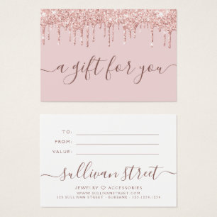 Pink Glitter Drip Small Business Gift Certificate