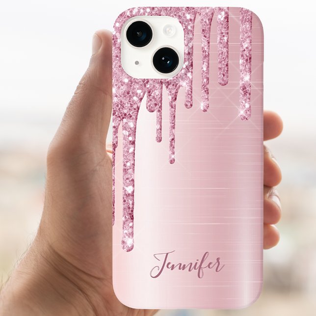 Pink glitter drips name girly name Case-Mate iPhone case (Creator Uploaded)