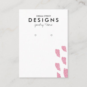 Pink Glitter Earring Display Card