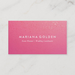 Pink Glitter Event Planner Business Card