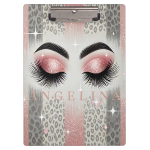  Pink Glitter Eyelashes Clipboard