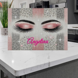 Pink Glitter Eyelashes  Cutting Board