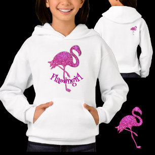 Pink glitter flamingo - customisable text