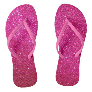Pink Glitter Flip Flops