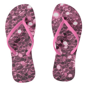 Pink Glitter Flip Flops