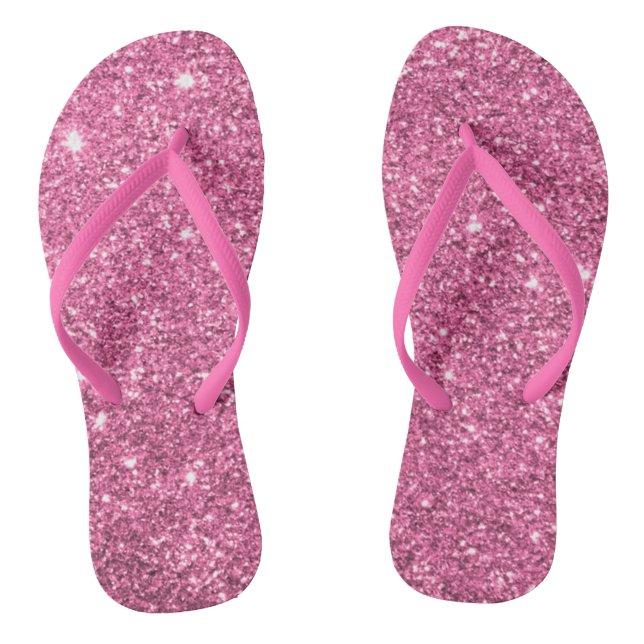Pink Glitter Flip Flops (Footbed)