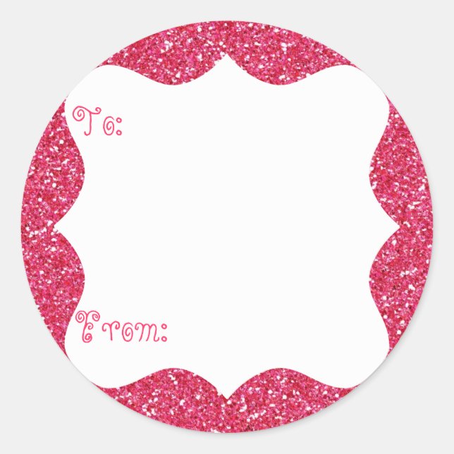 Pink Glitter Gift Tag (Front)