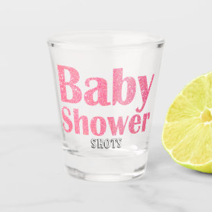Pink Glitter Girl Baby Shower Shots Shot Glass