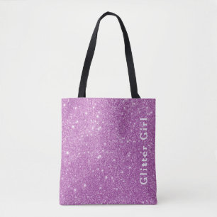 Pink Glitter Girl Show Your Glamours Sparkle Tote Bag
