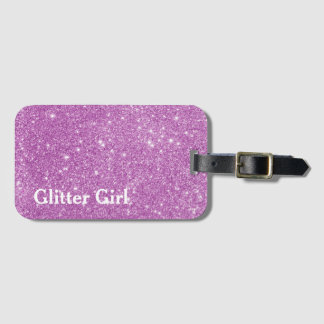Pink Glitter Girl Show Your Sparkle Luggage Tag