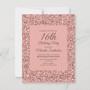 Pink Glitter Girl's 16th Birthday Card