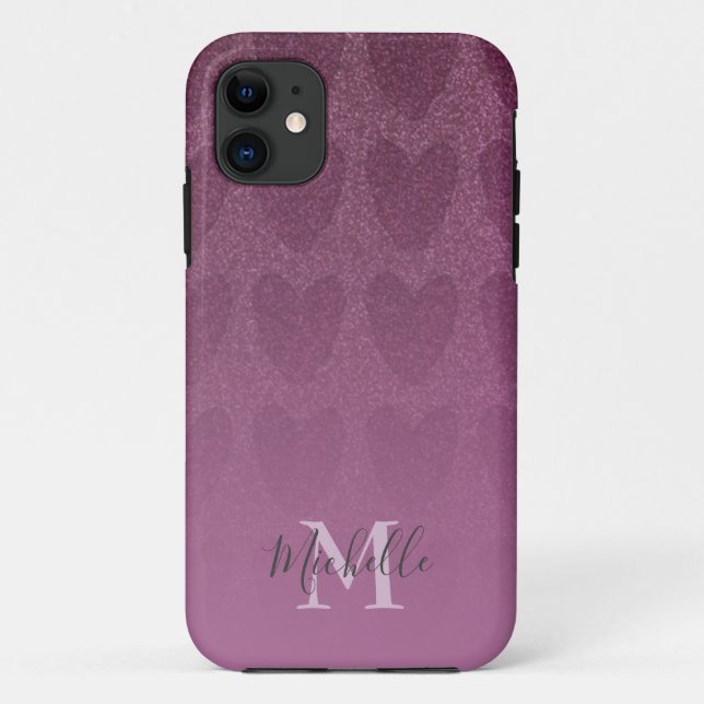 Pink Glitter Girly Monogram  Case-Mate iPhone Case (Back)