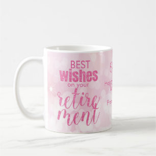 Pink Glitter Glamourous Retirement Wishes Coffee Mug