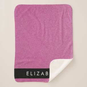 Pink Glitter, Glitter Background, Your Name Sherpa Blanket