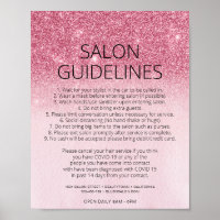 Pink Glitter Hair Salon Covid Health Safety