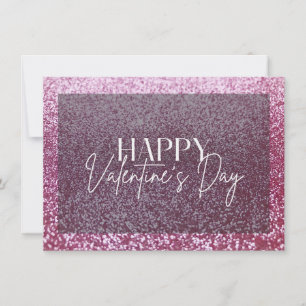 Pink Glitter Happy Valentine's Day Card