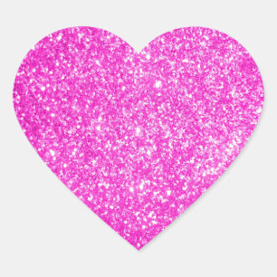 Pink Glitter Heart Sticker